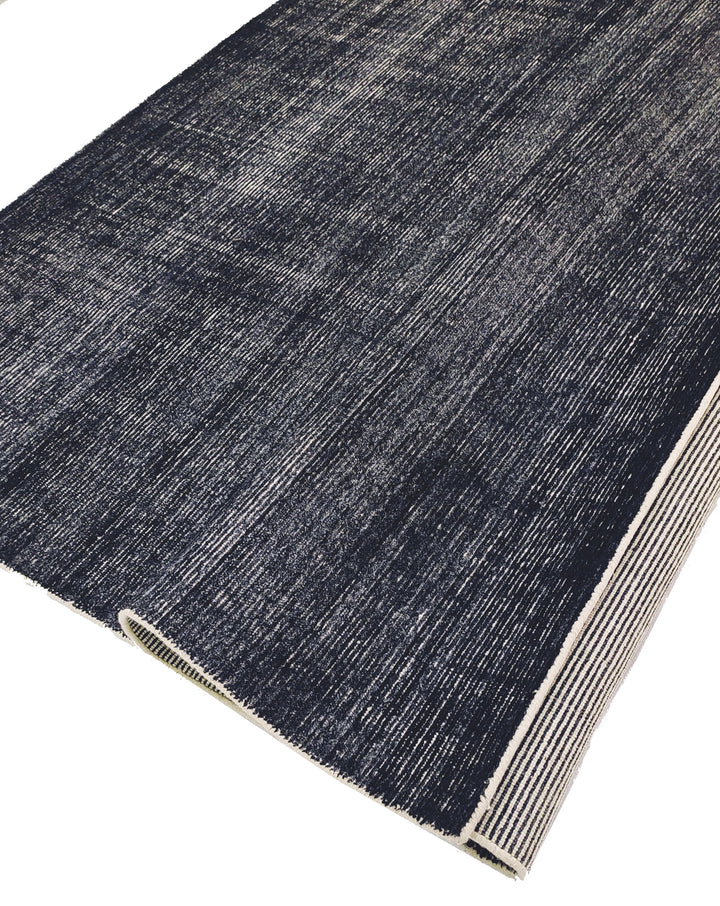 Area Rug | Charcoal Wool & Bamboo Silk Handloom Rug | 7mm