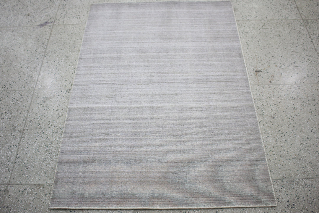 Area Rug | Silver Wool & Bamboo Silk Handloom Rug | 7mm