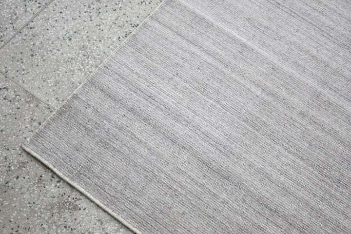Area Rug | Silver Wool & Bamboo Silk Handloom Rug | 7mm