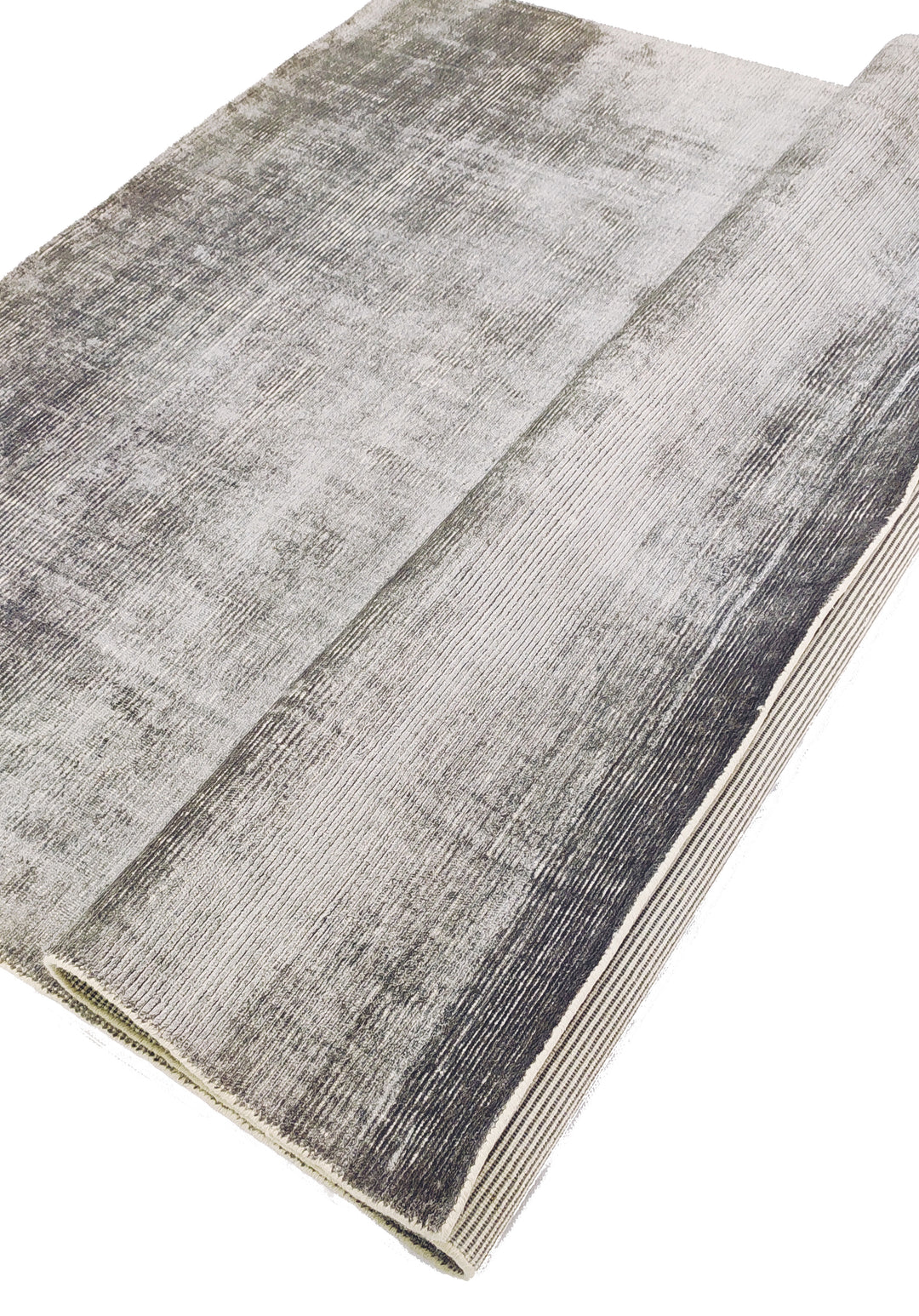 Area Rug | Silver Wool & Bamboo Silk Handloom Rug | 7mm