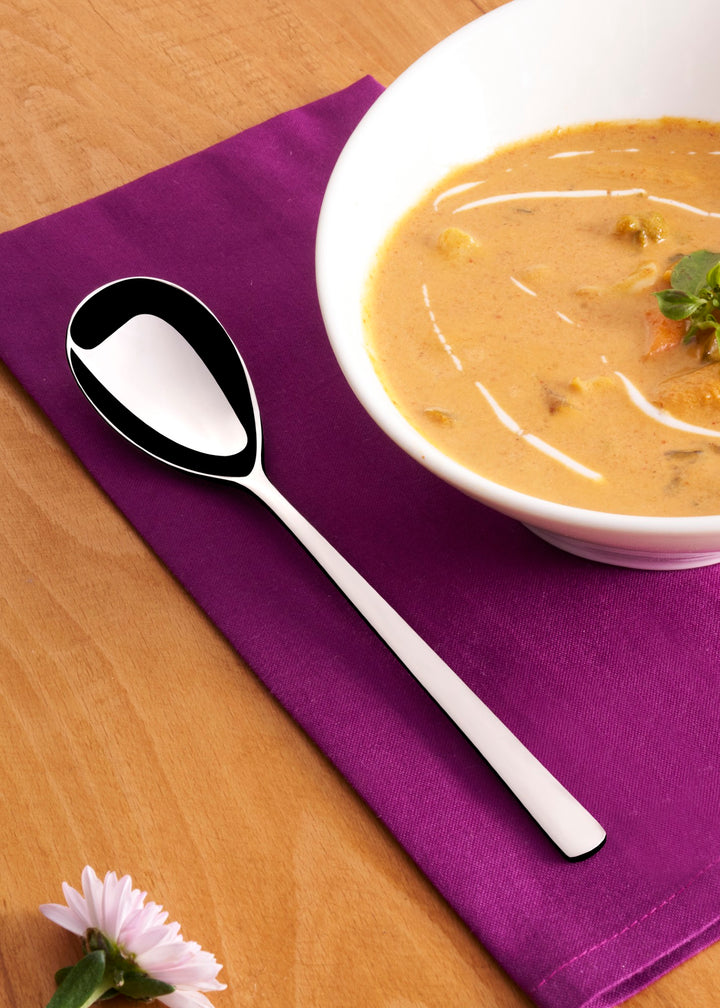Stainless Steel Dessert Spoon Set | Silver, 7.6", 12 Pcs