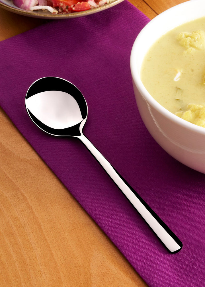 Stainless Steel Soup Spoon | 7.3", Silver, Set of 12