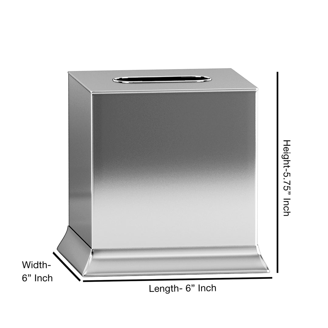 Tissue Box Cover | Stainless Steel Square Facial Tissue Box Holder for Bathroom Vanity Countertops,Bedroom Dressers | Shiny finish