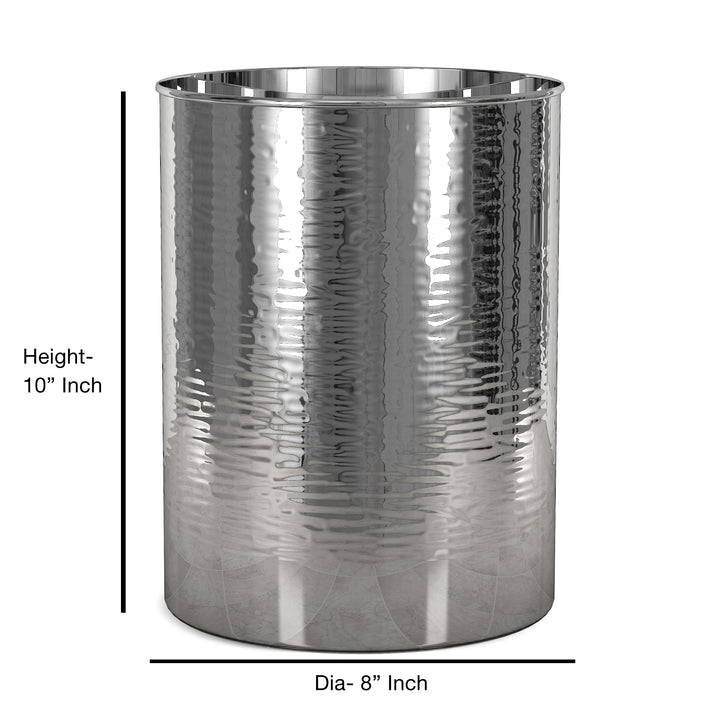 Stainless Steel Wastebasket, 7Qt, Shinny Silver Finish