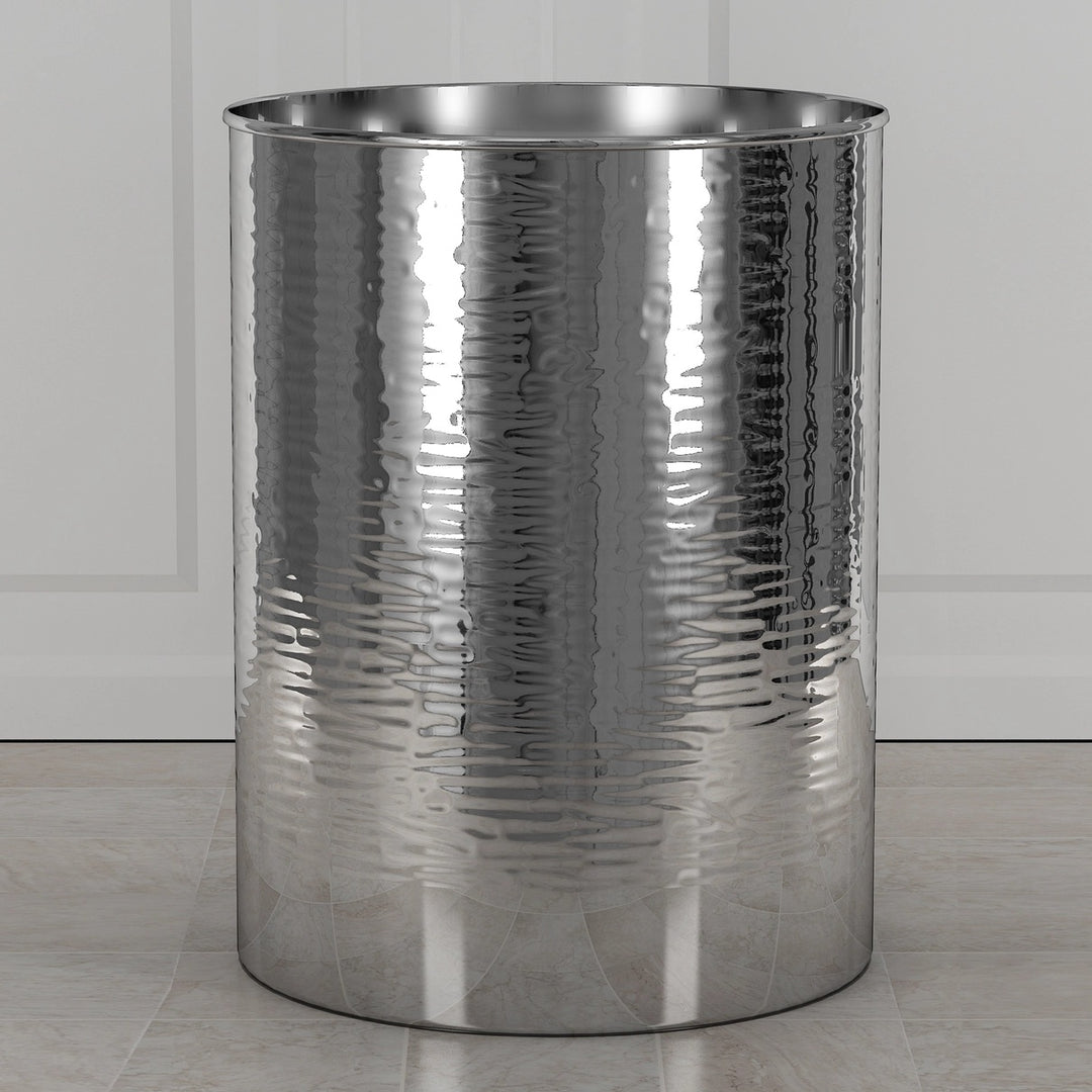 Stainless Steel Wastebasket, 7Qt, Shinny Silver Finish