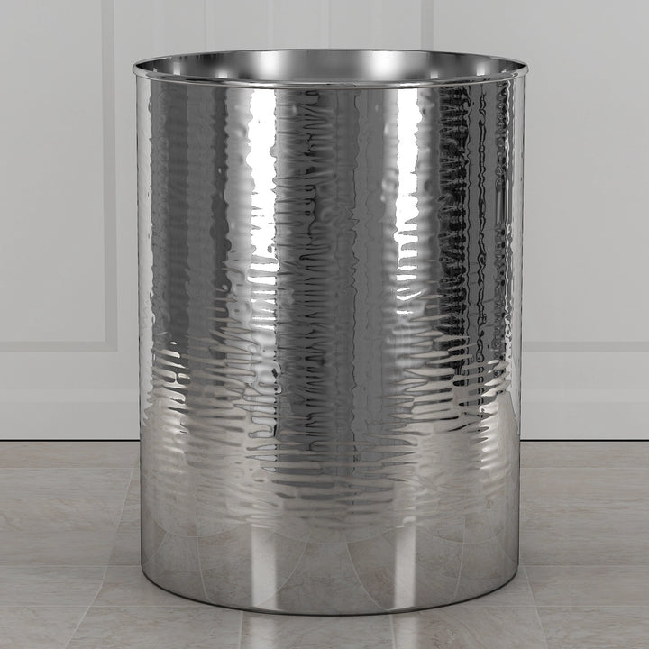 Stainless Steel Wastebasket, 7Qt, Shinny Silver Finish