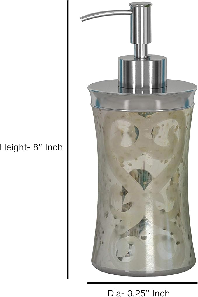 7 Pcs Metal Bath Accessory Set with Patchwork for Vanity Countertops Includes Cotton Jar, Soap Dish, Toothbrush Holder, Tumbler, Lotion Dispenser, Waste Basket & Tissue Box Holder
