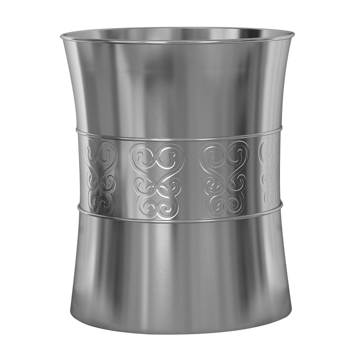 Metal Wastebasket, 7Qt, Chrome Finish