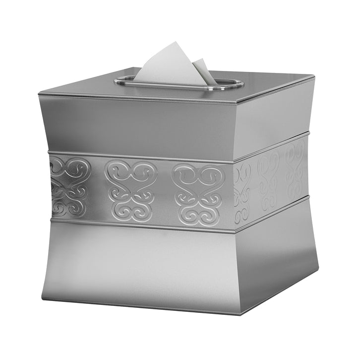 Tissue Box | Mercury Glass Square Facial Tissue Box Cover Holder | Etched Finish