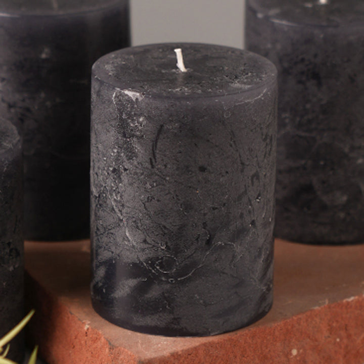 Mini Rustic Pillar Candle Set Of 4