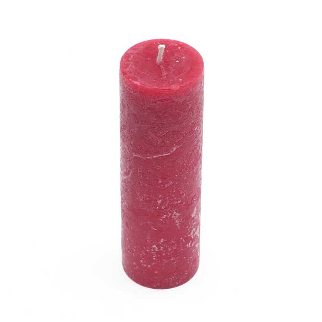 Rustic Pillar Candle Set Of 4 Dark Red