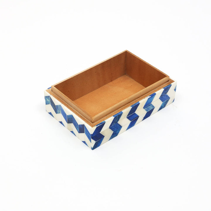 Zany Zigzag Wooden Storage Box 6x4x2.5"