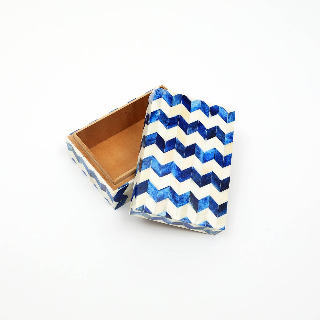 Zany Zigzag Wooden Storage Box 6x4x2.5"