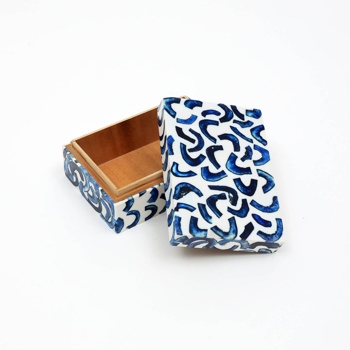 Doodle Dash Wood & Bone Storage Box, 6x4x2.5"