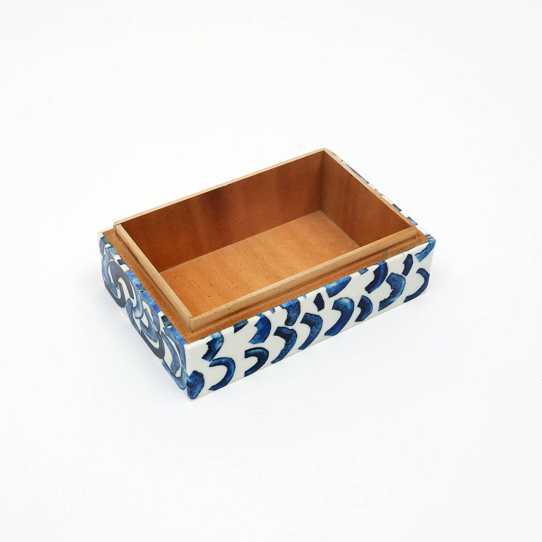 Doodle Dash Wood & Bone Storage Box, 6x4x2.5"