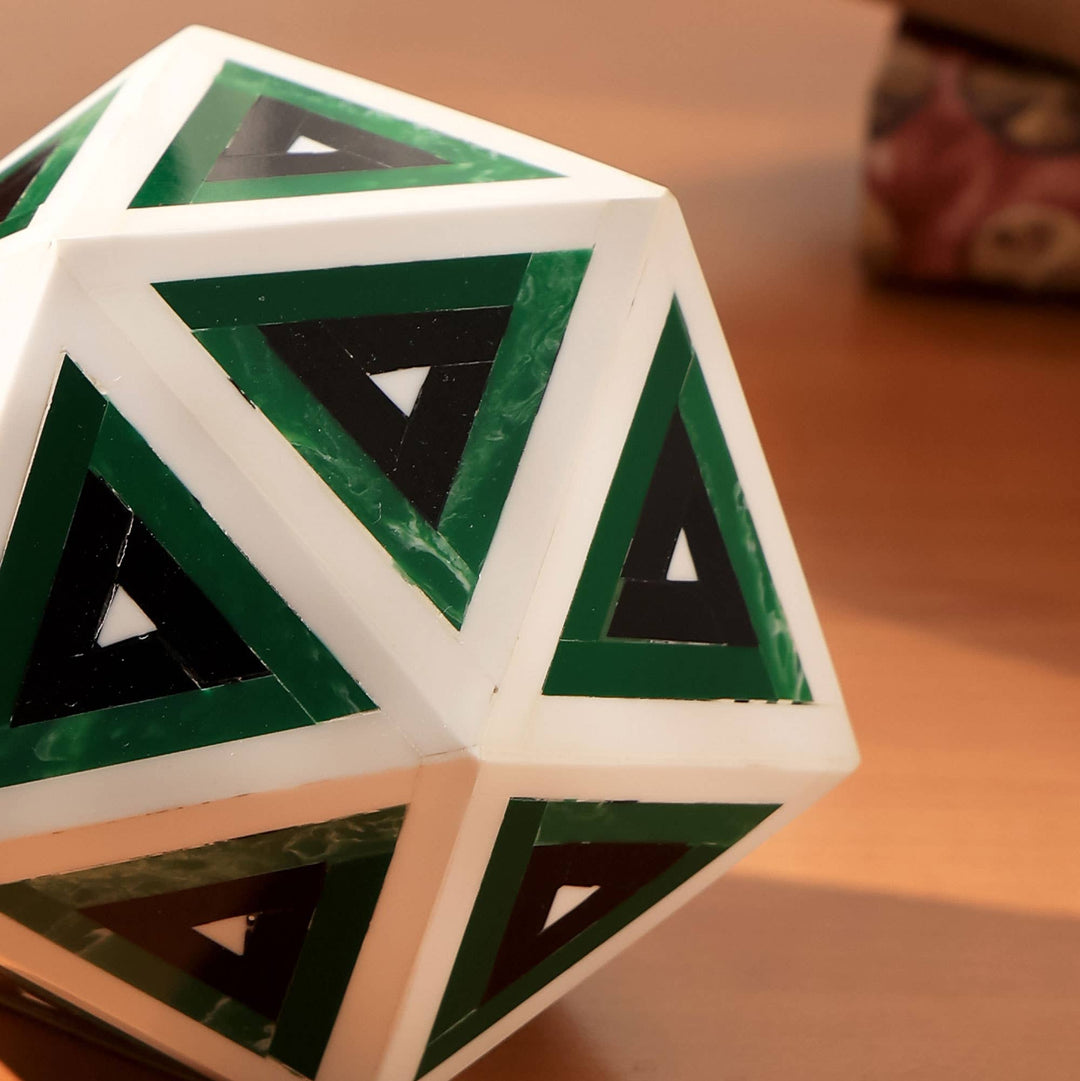 Diamond Decorative Orb Sculpture | Green & Black