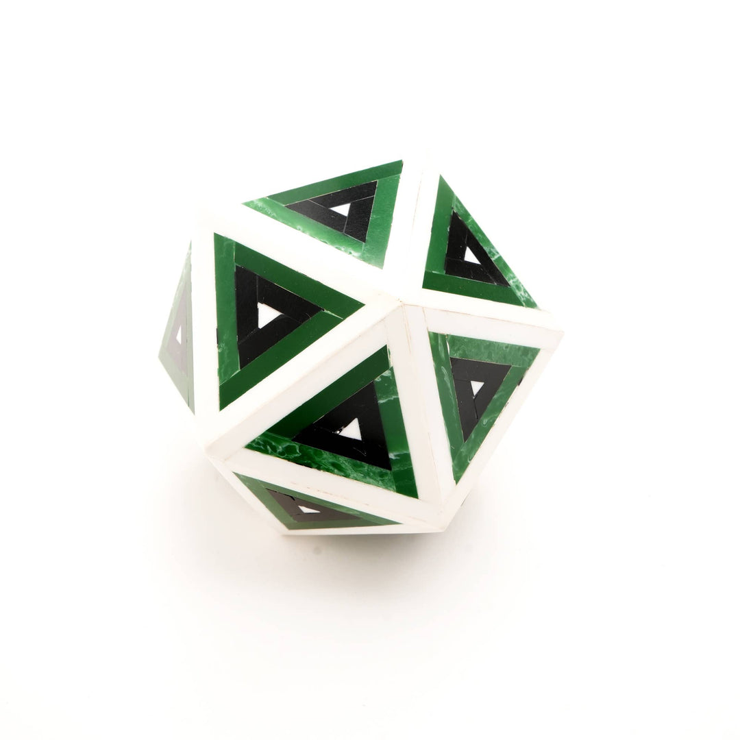 Diamond Decorative Orb Sculpture | Green & Black