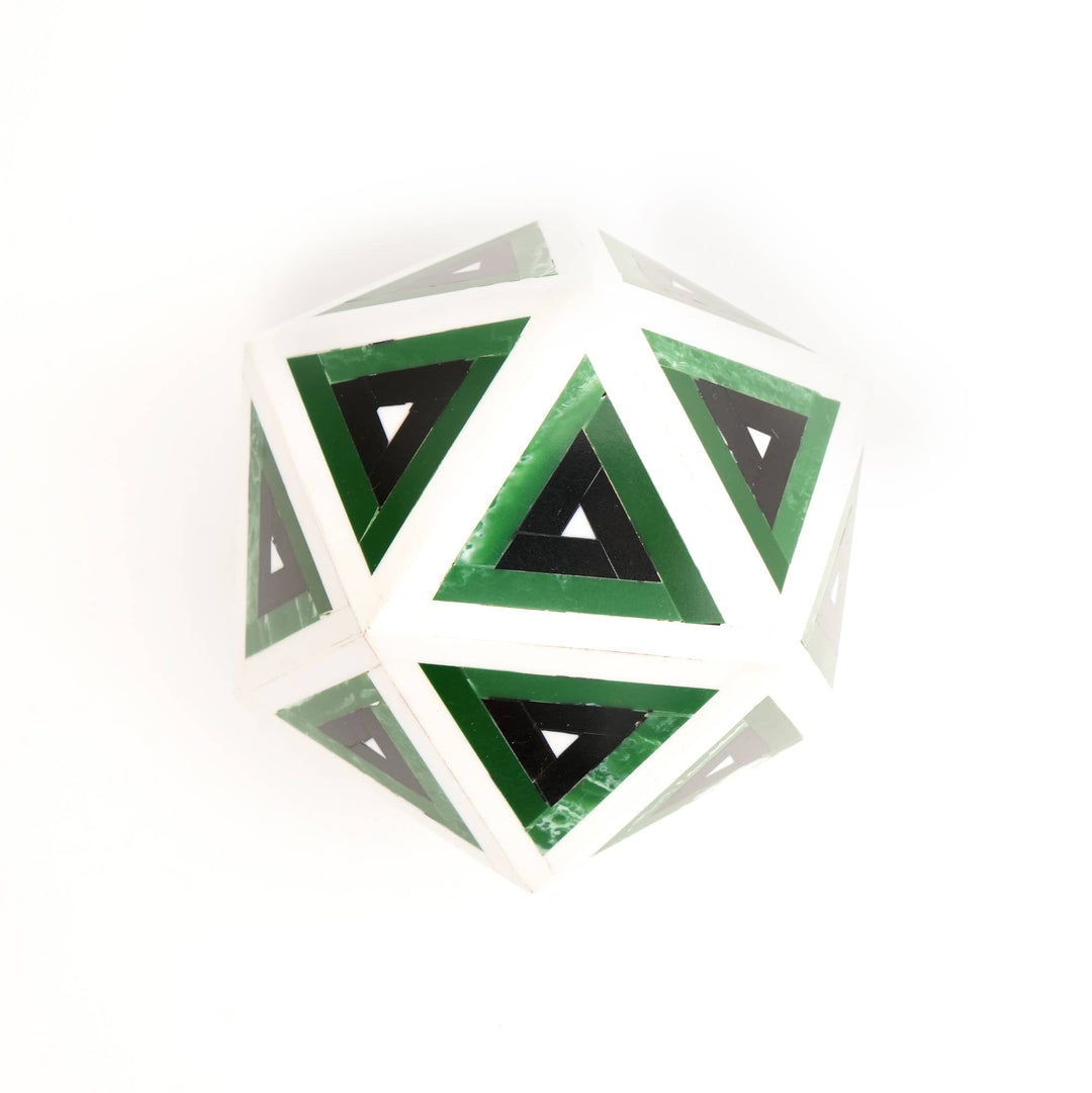 Diamond Decorative Orb Sculpture | Green & Black