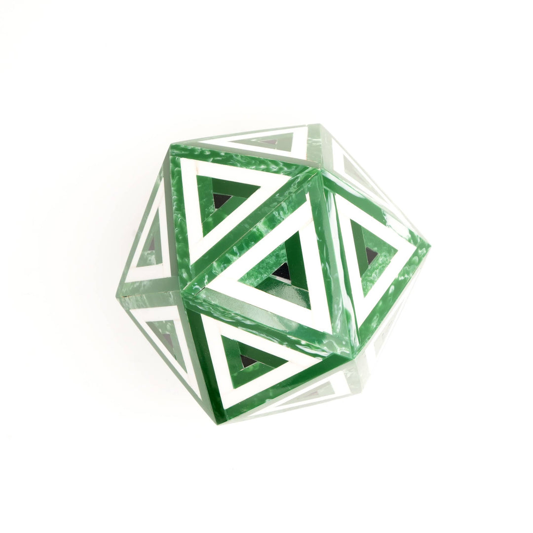 Green Diamond Decorative Orb Sculpture | Modern Home Décor