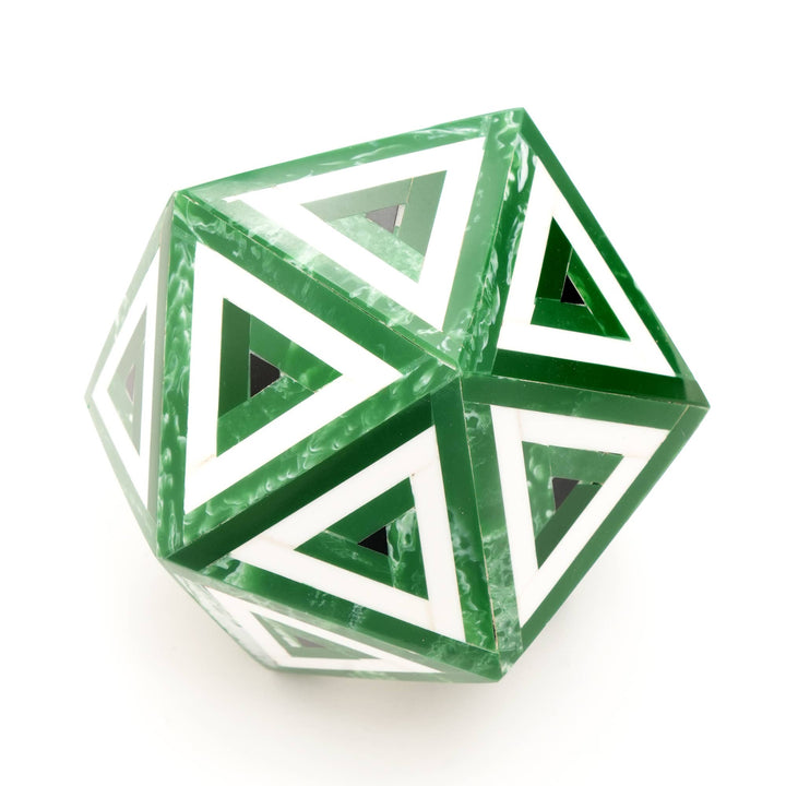 Green Diamond Decorative Orb Sculpture | Modern Home Décor