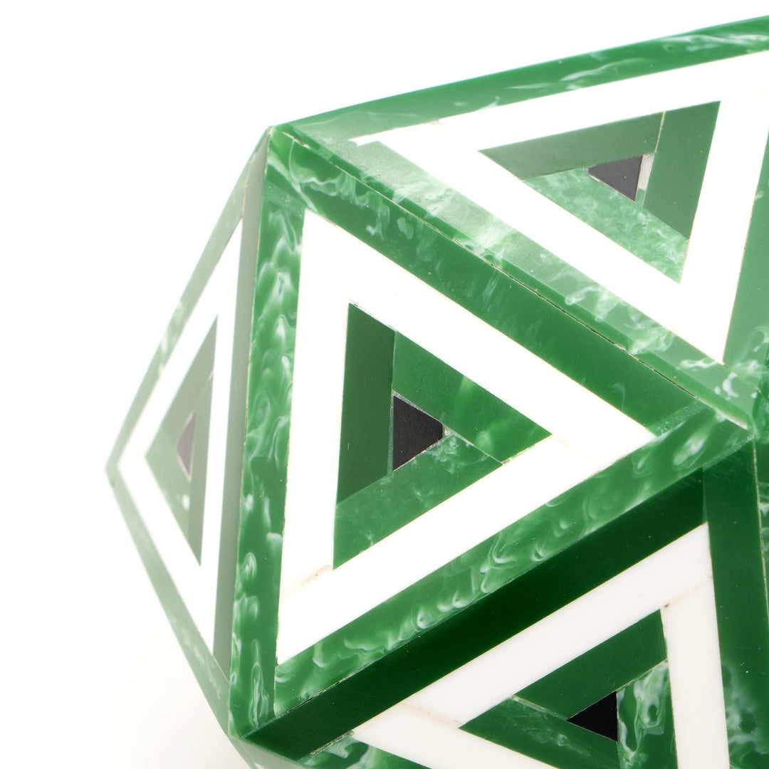 Green Diamond Decorative Orb Sculpture | Modern Home Décor