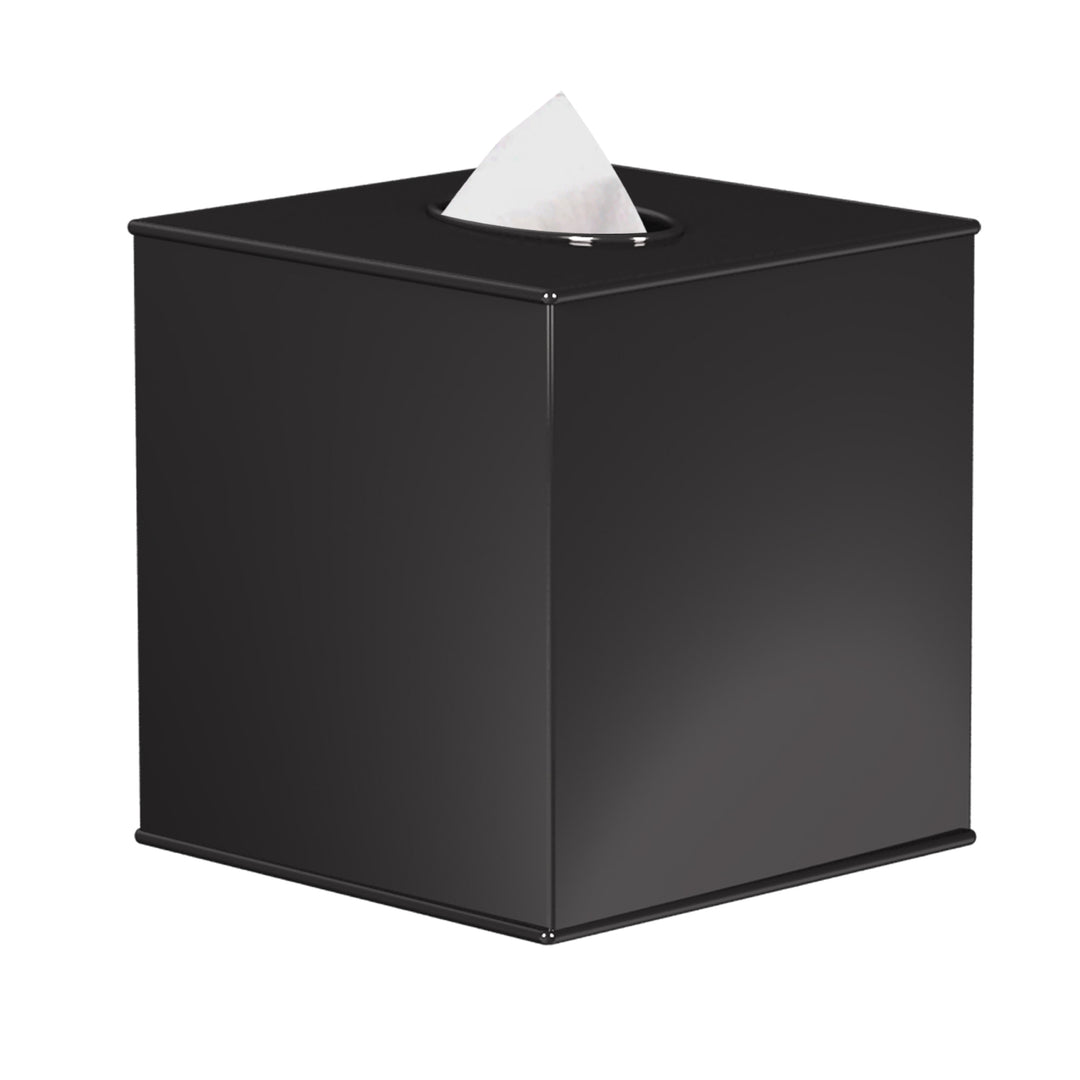 Tissue Box | Metal Boutique Tissue Box Cover | Stainless Steel Square Facial Tissue Box Holder | Black Nickel Finish