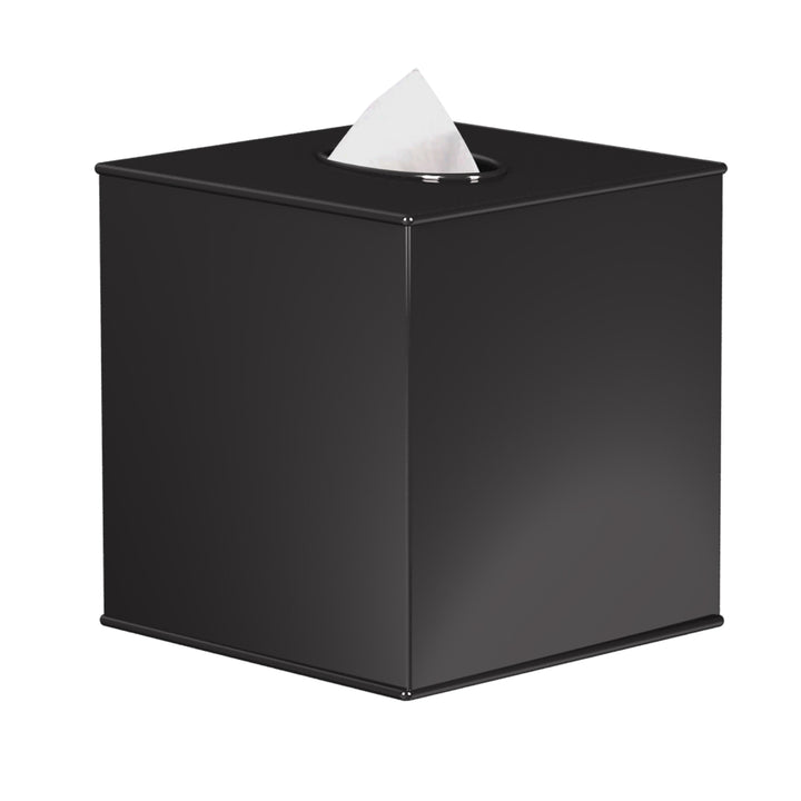 Tissue Box | Metal Boutique Tissue Box Cover | Stainless Steel Square Facial Tissue Box Holder | Black Nickel Finish