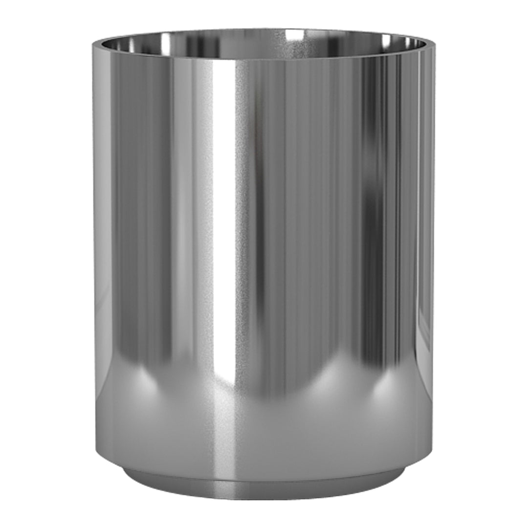 Metal Wastebasket, 7Qt, Shinny Chrome Finish