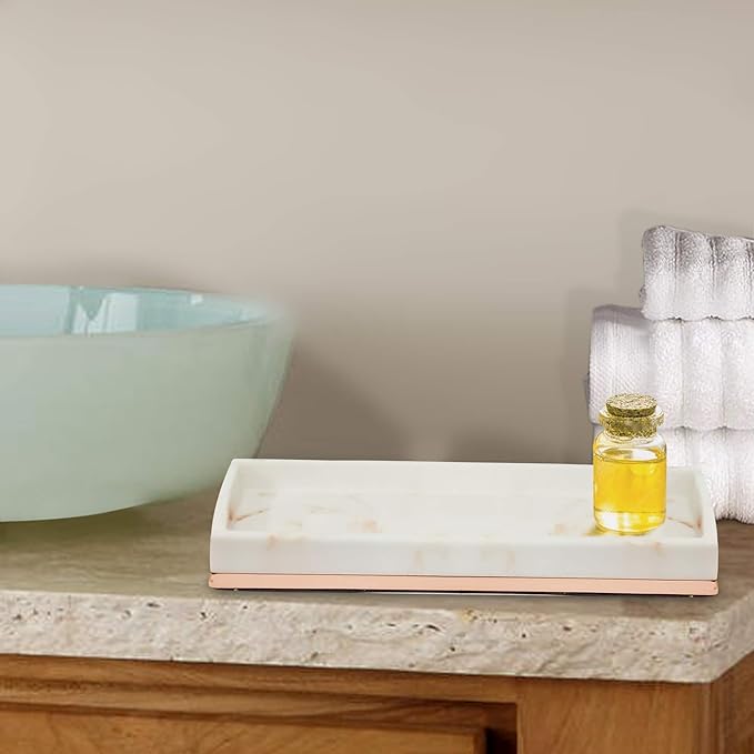 Resin Amenity Tray For Home & Bathroom Accessories | White