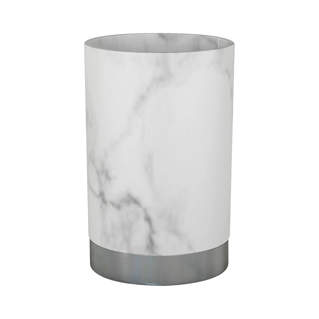 Resin Bathroom Tumbler Cup | Decorative Rinse Cup,Drinking Glass,Toothbrush & Makeup Brush Holder for Vanity Countertops,Sink & Desk | Misty Silver