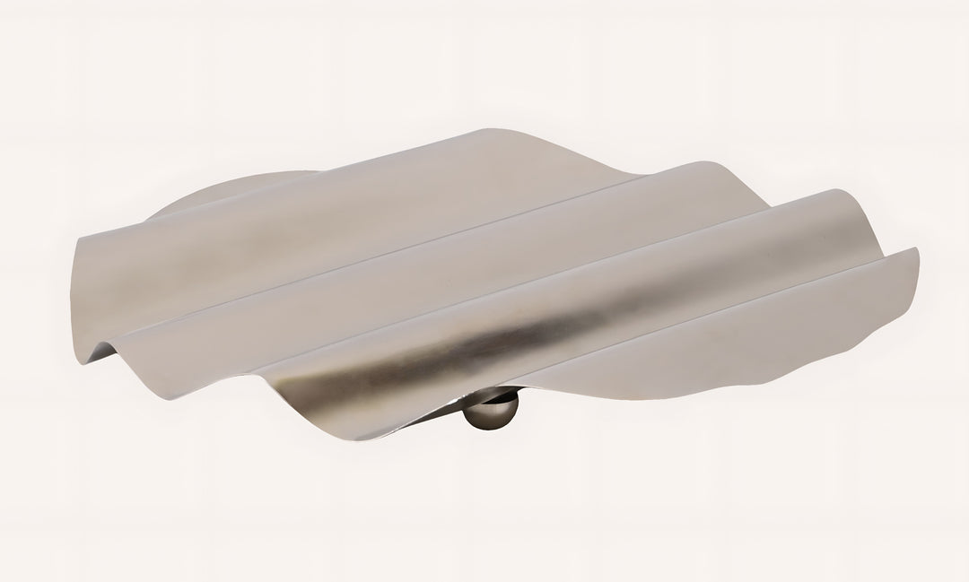 Modern Linear Grey Iron Tray | Sculptural Table Accent