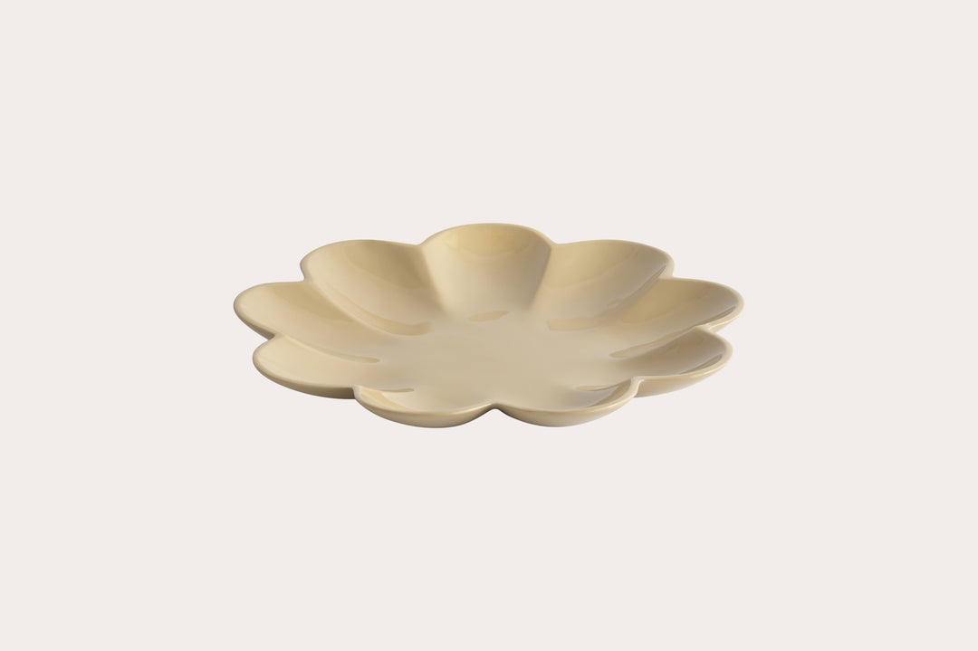 Decorative Petal Tray | Beige | Aluminum