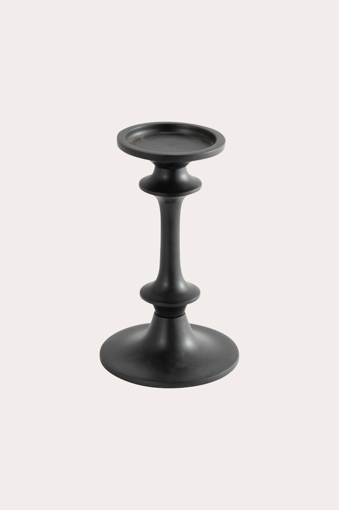 Modern Black Aluminum Candle Holder for Home Decor, 8 Inches