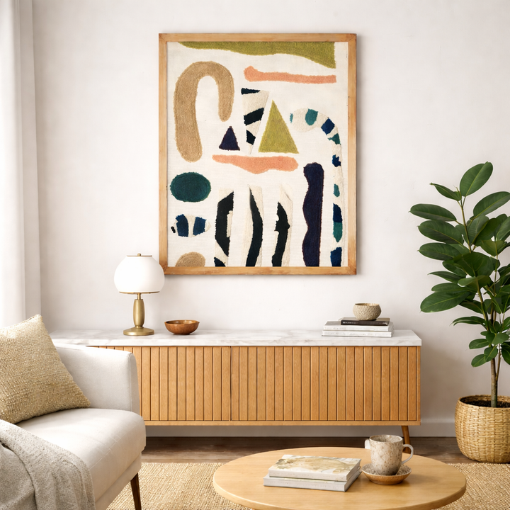 Organic Impressions Wall Art | Cotton Tufted Embroidered Wall Decor