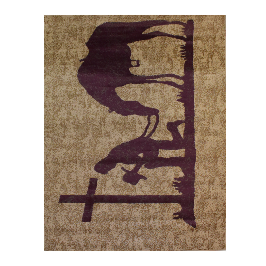Great West Western Area Rug | Cowboy & Horse Silhouette Design | Rose | Polypropylene | Indoor Accent Rug