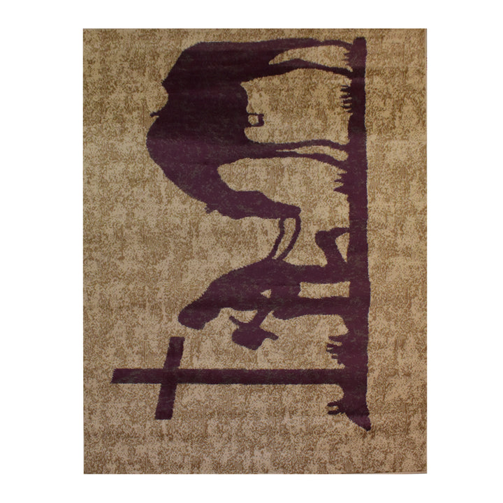 Great West Western Area Rug | Cowboy & Horse Silhouette Design | Rose | Polypropylene | Indoor Accent Rug
