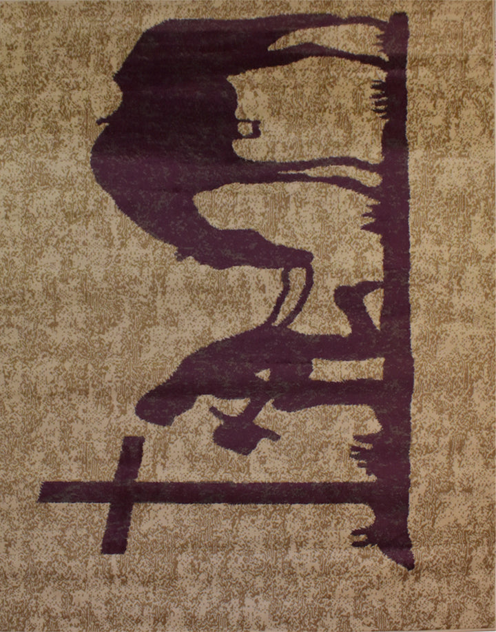Great West Western Area Rug | Cowboy & Horse Silhouette Design | Rose | Polypropylene | Indoor Accent Rug