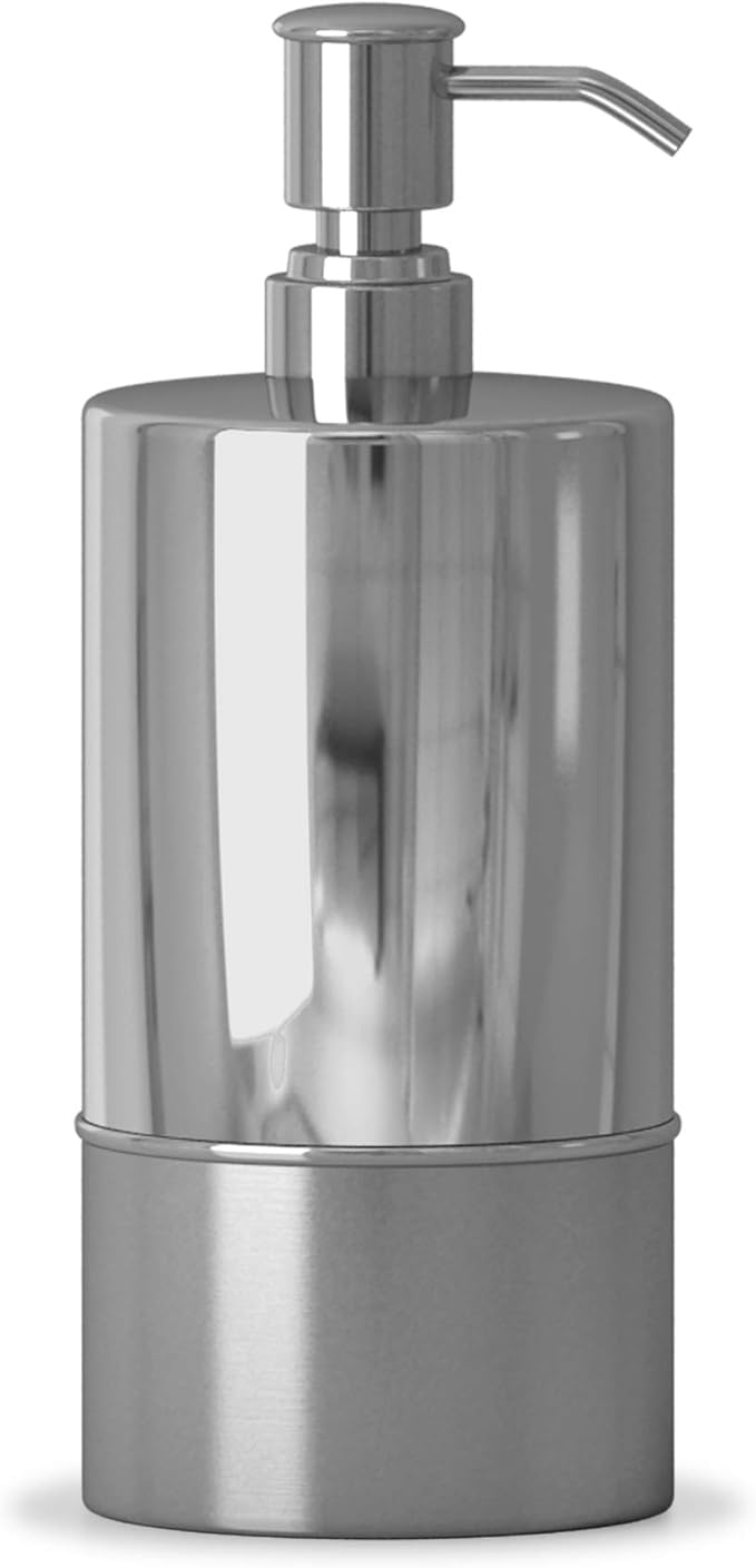 Stainless Steel Refillable Liquid Soap Dispenser Pump Bottle for Bathroom Vanity Countertop