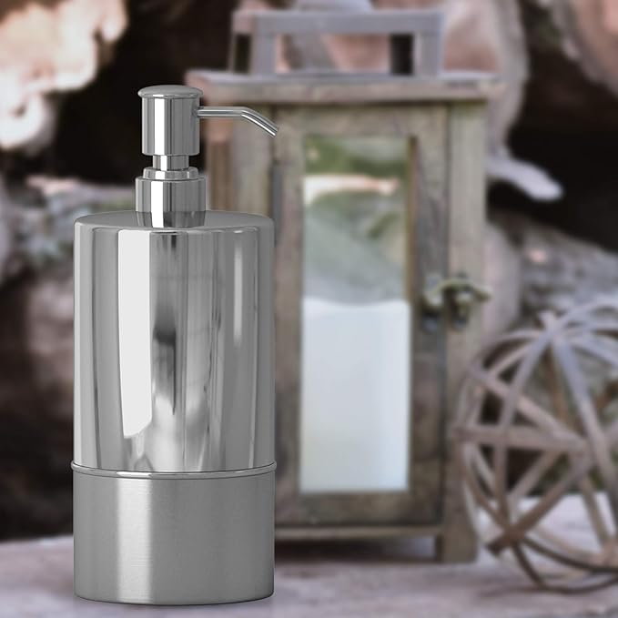 Stainless Steel Refillable Liquid Soap Dispenser Pump Bottle for Bathroom Vanity Countertop
