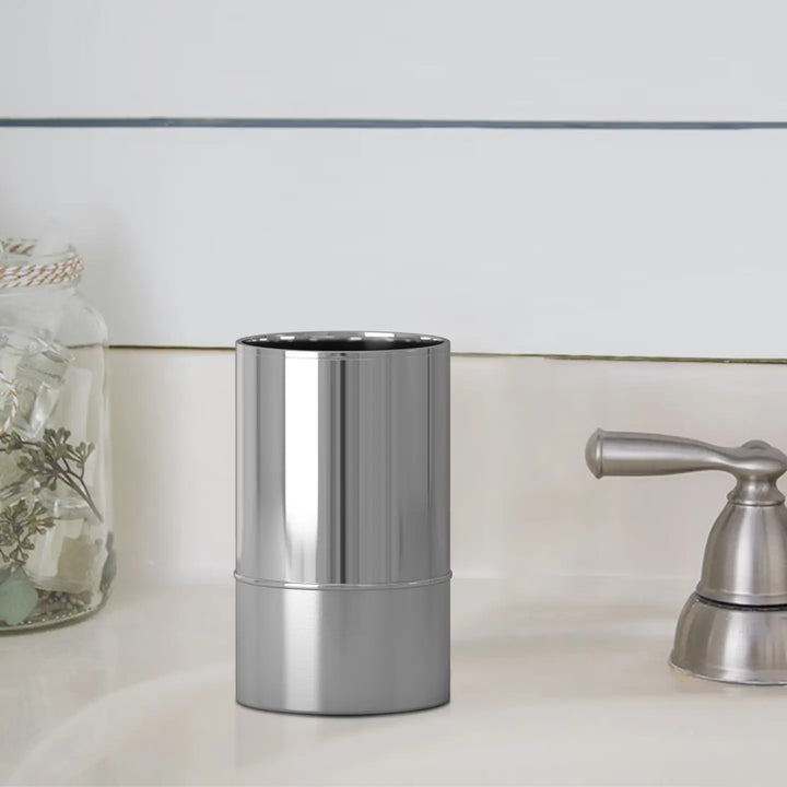 Stainless Steel Small Trash Can Wastebasket | Garbage Container Bin | Silver Finish