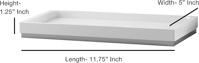 Storage Organizer Tray for Bathroom Vanity Countertops,Closets,Dressers | Ceramic/Metal Trim