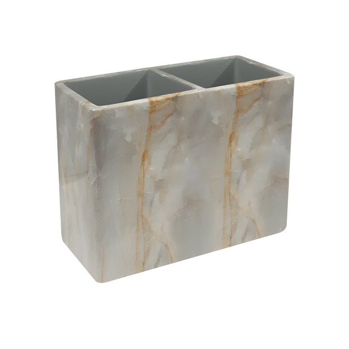 Toothbrush Holder | Compact Multi-Slot Holder for Toothbrushes,Razors & Makeup Accessories | Marble