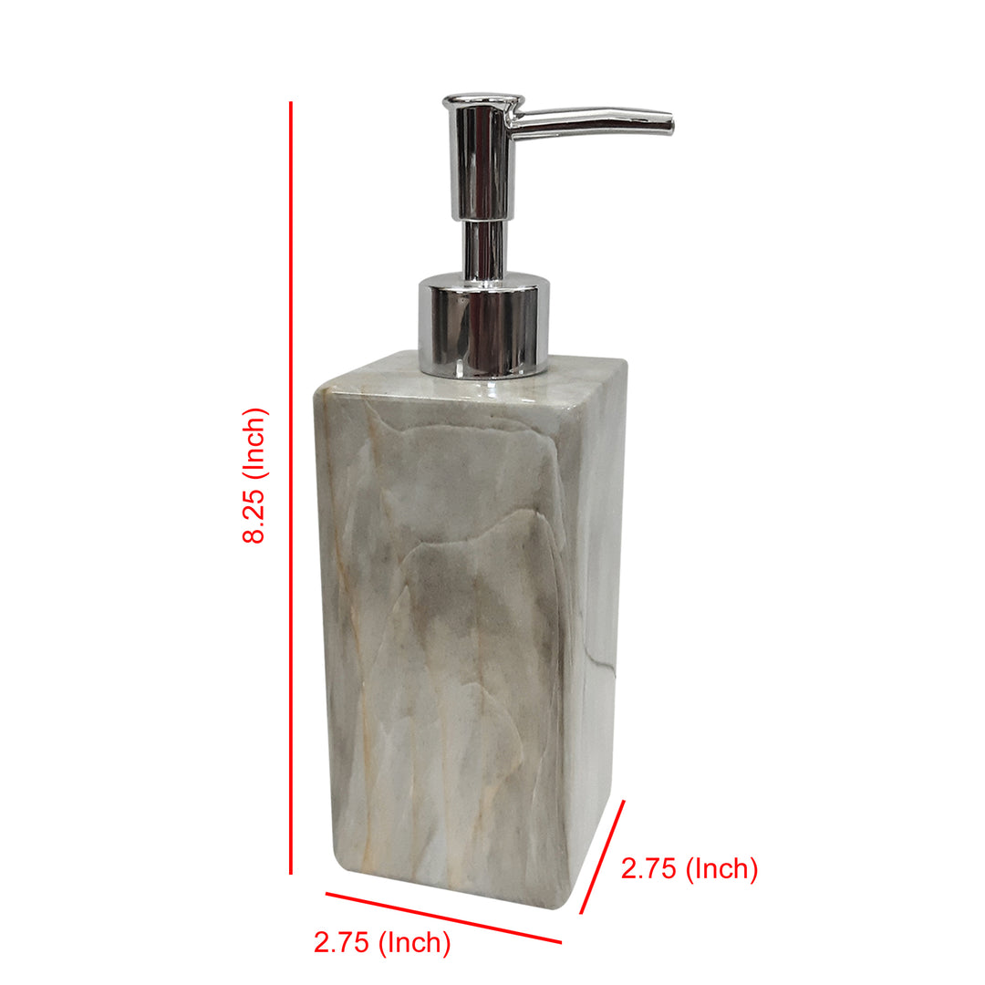 Resin Liquid Soap Dispenser Pump Bottle | Bathroom Vanity & Kitchen Sink,Holds Soap,Lotion & Sanitizer | Marble Finish