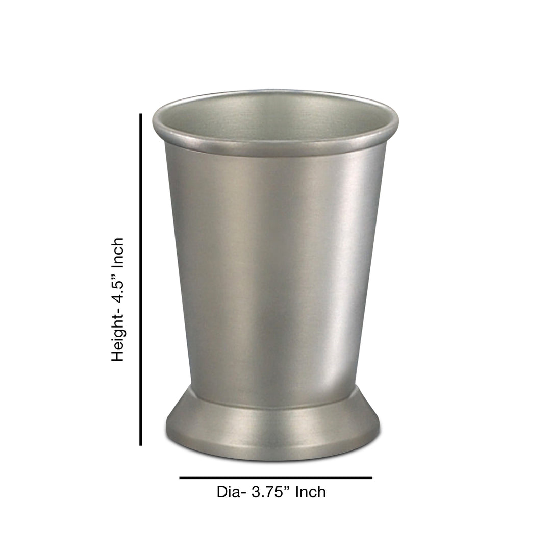 Stainless Steel Bathroom Tumbler Cup | Decorative Rinse Cup,Drinking Glass,Toothbrush Holder for Vanity Countertops,Sink & Desk | Pewter