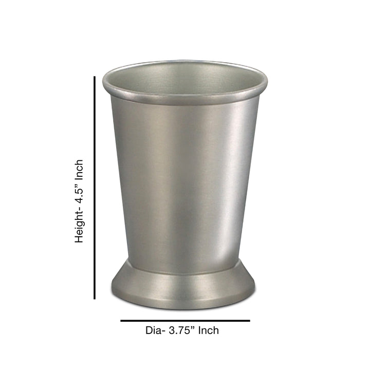 Stainless Steel Bathroom Tumbler Cup | Decorative Rinse Cup,Drinking Glass,Toothbrush Holder for Vanity Countertops,Sink & Desk | Pewter