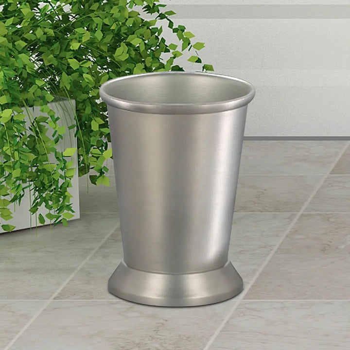 Stainless Steel Bathroom Tumbler Cup | Decorative Rinse Cup,Drinking Glass,Toothbrush Holder for Vanity Countertops,Sink & Desk | Pewter