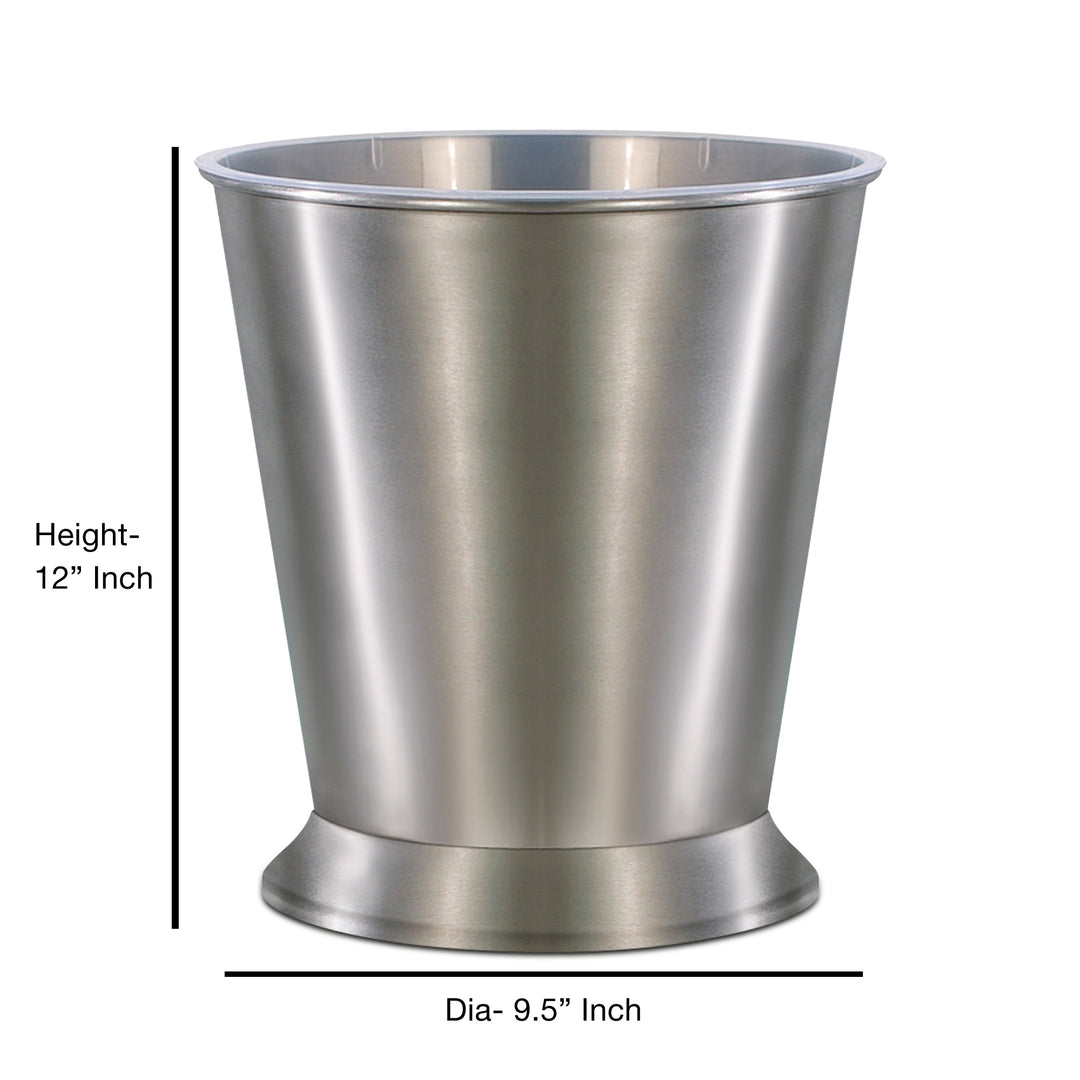 Brushed Steel Wastebasket,7QT
