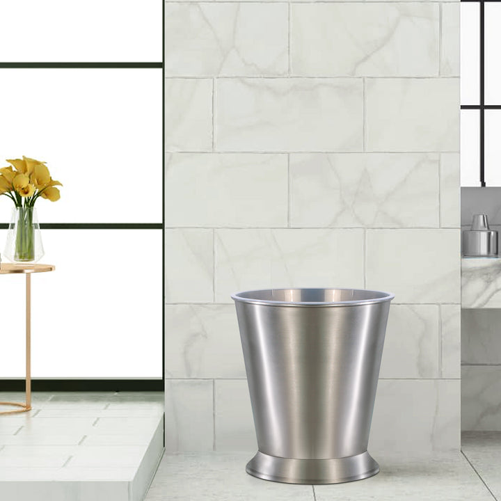 Brushed Steel Wastebasket,7QT