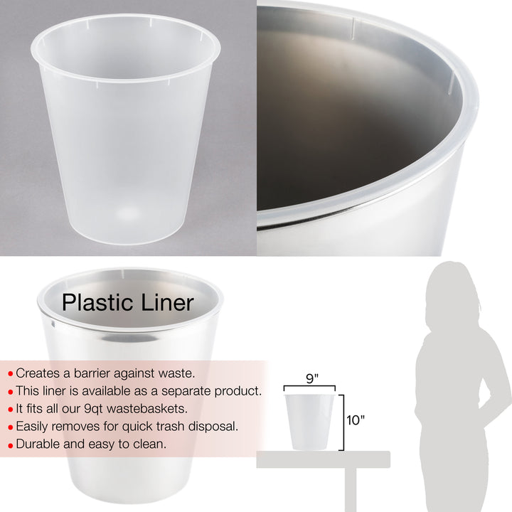 Brushed Steel Wastebasket,7QT