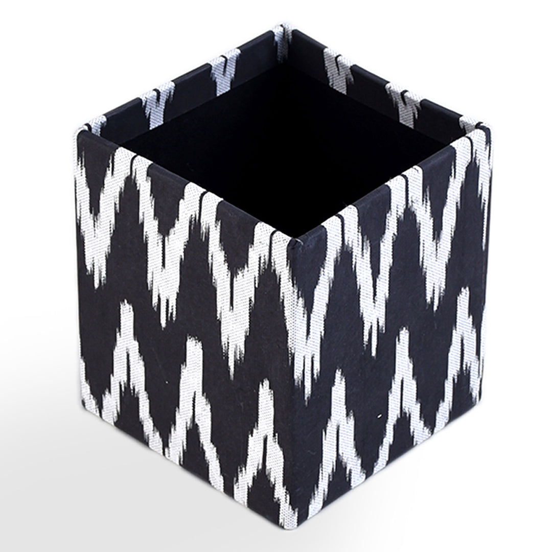 Square Pen Holder / Set Of 2 Pcs / Black & White - Recycled Cotton Paper (Large & Small) / Moq - 4 Sets